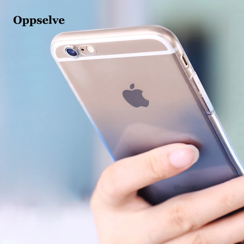 Чехол для Телефона iPhone X Xr Xs Max Ультратонкий Прозрачный чехол с градиентом 8 7 6 6s Plus