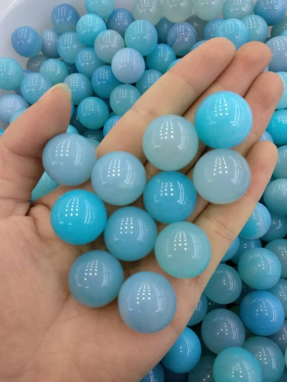 

10pcs Pretty small blue agate crystal ball Healing natural stones as gift