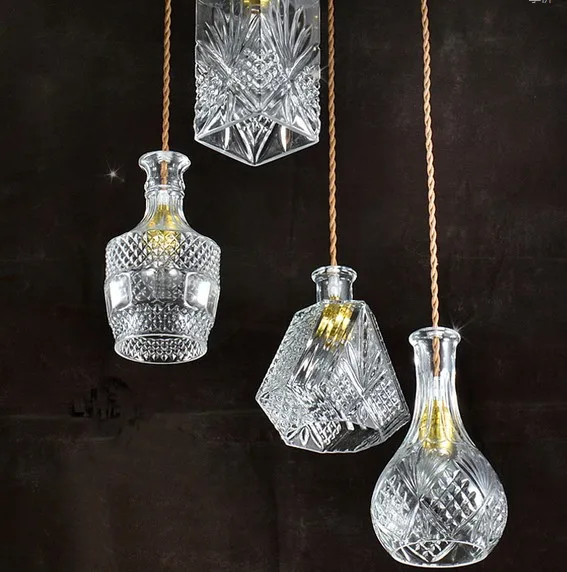 Светодиодные подвесные светильники в стиле ретро резные стеклянные