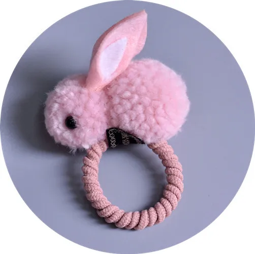 Pink hair rope Детские резинки для волос кролик заколки Для женщин девочек резинка для волос заколки для волос для детей эластичные хвост держатель женские аксессуары для волос заколки для волос - Цвет: Pink hair rope