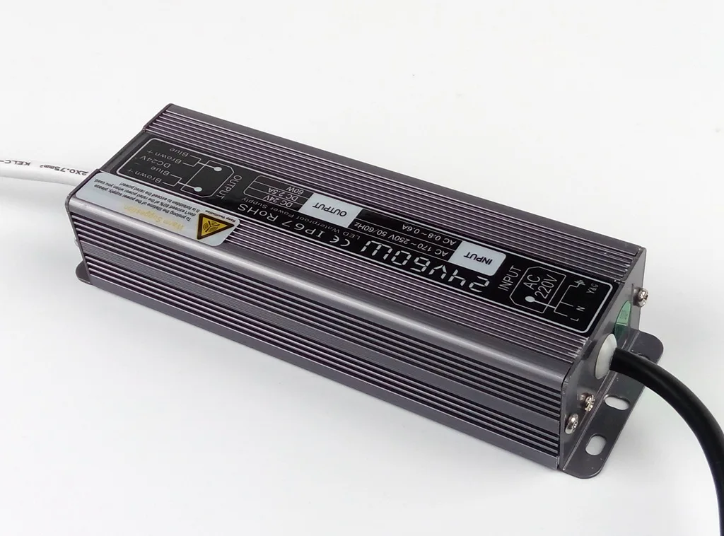 Водонепроницаемый 60W светодиодный трансформатор IP67 Питание Драйвер адаптер до 24