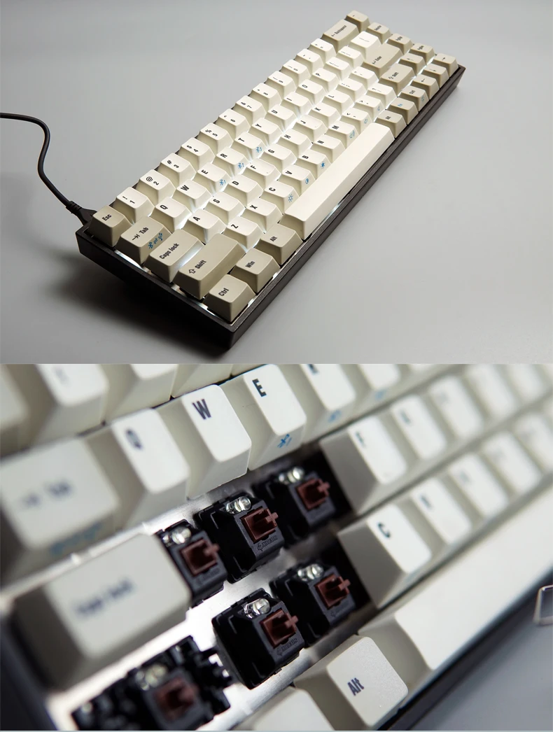 Tada 68 Bluetooth мини механическая клавиатура вишневые переключатели Белый светодиодный беспроводной клавиатура tada68 pro программируемый