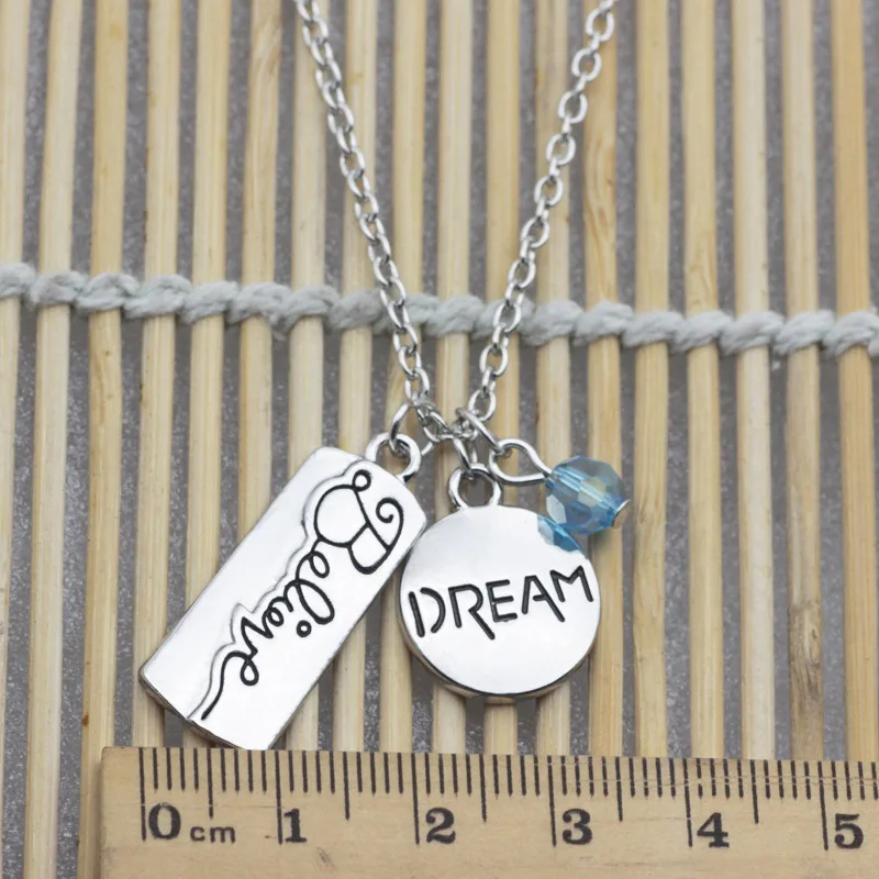 

10PCS Inspirational Fashion Necklace Dream Beileve Lettering Necklace Jewelry Charm For Christmas Gifts Jewelry