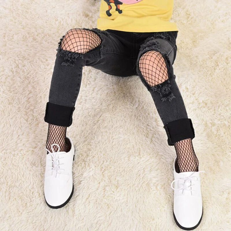 Новое поступление детская черная сетчатая одежда для маленьких девочек детские