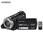 Цифровая видеокамера Andoer V12, 1080P Full HD 16X, портативная видеокамера с зумом, Поворотный ЖК-экран 3,0 дюйма
