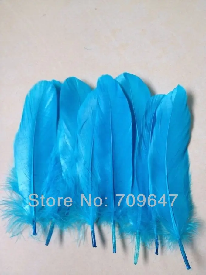 

Blue Feather! 200PCS/LOT 6-8inch/15-20CM Most Beautiful Turquoise Goose Satinettes Feathers,Sky Blue feathers