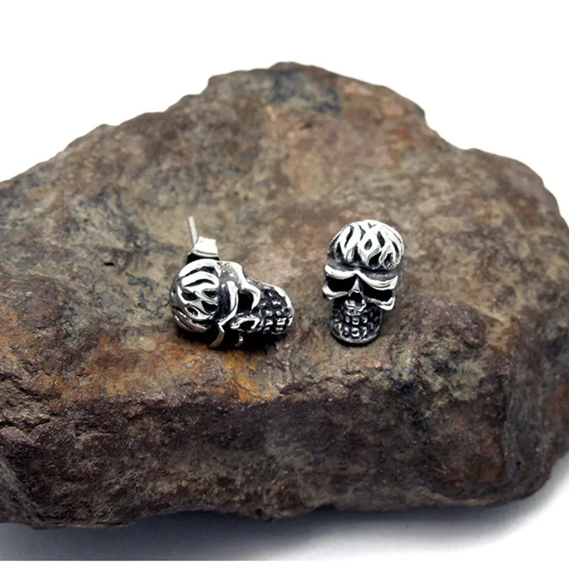 Винтажные серьги в виде скелета из титановой стали потрясающие стиле панк готика