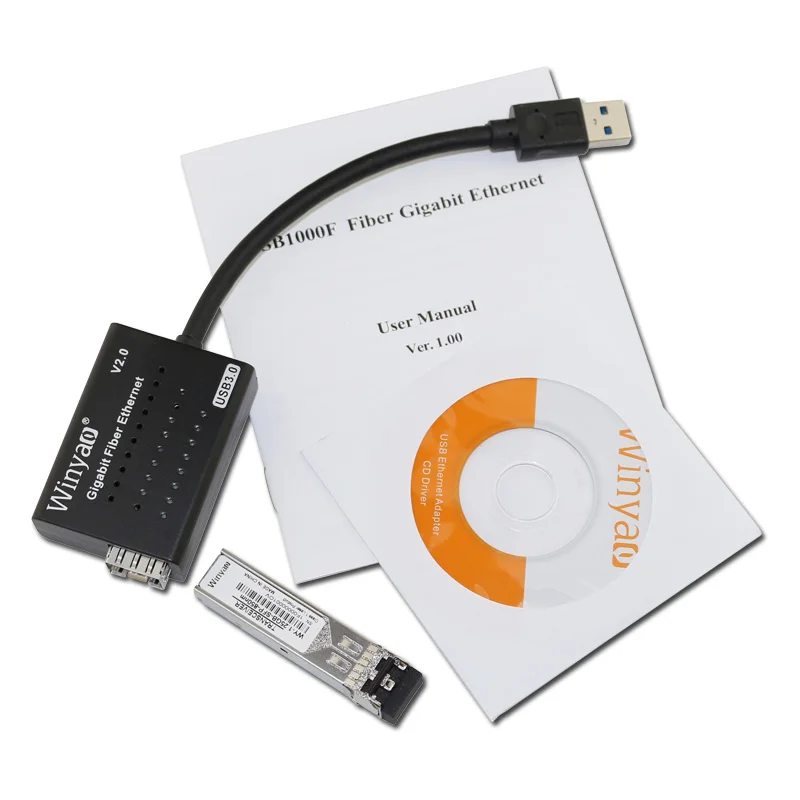 Оптоволоконный гигабитный Ethernet адаптер USB 550 нм многорежимный оптический модуль