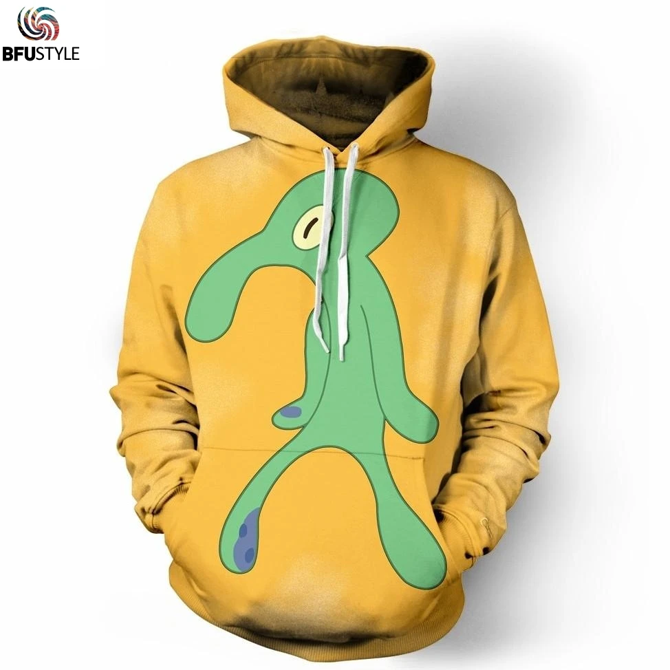 Мужские толстовки с капюшоном Bold Brash Squidward демисезонные 3D Повседневная брендовая