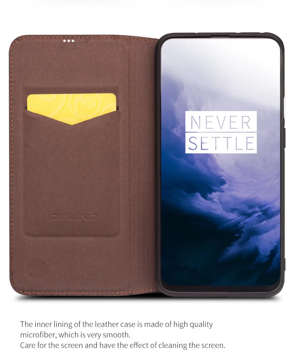 QIALINO Роскошный чехол из натуральной кожи для телефона OnePlus 7 6,41 дюймов бизнес стиль ручной работы чехол для OnePlus 7 Pro 6,67 дюймов