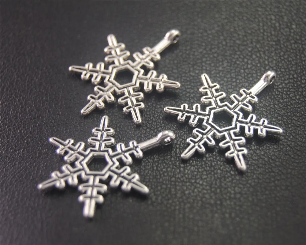 30 шт. подвеска Снежинка серебристого цвета 23 х17 мм|charm pendant diy|charm pendantpendant diy |