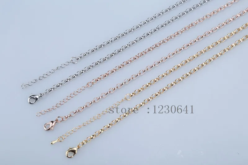 3 color Серебряные 31 дюймов медные цепочки ювелирные изделия розовое золото 80 см Континентальная цепочка ожерелье застежка Лобстер для длинной подвески - Окраска металла: 3 color