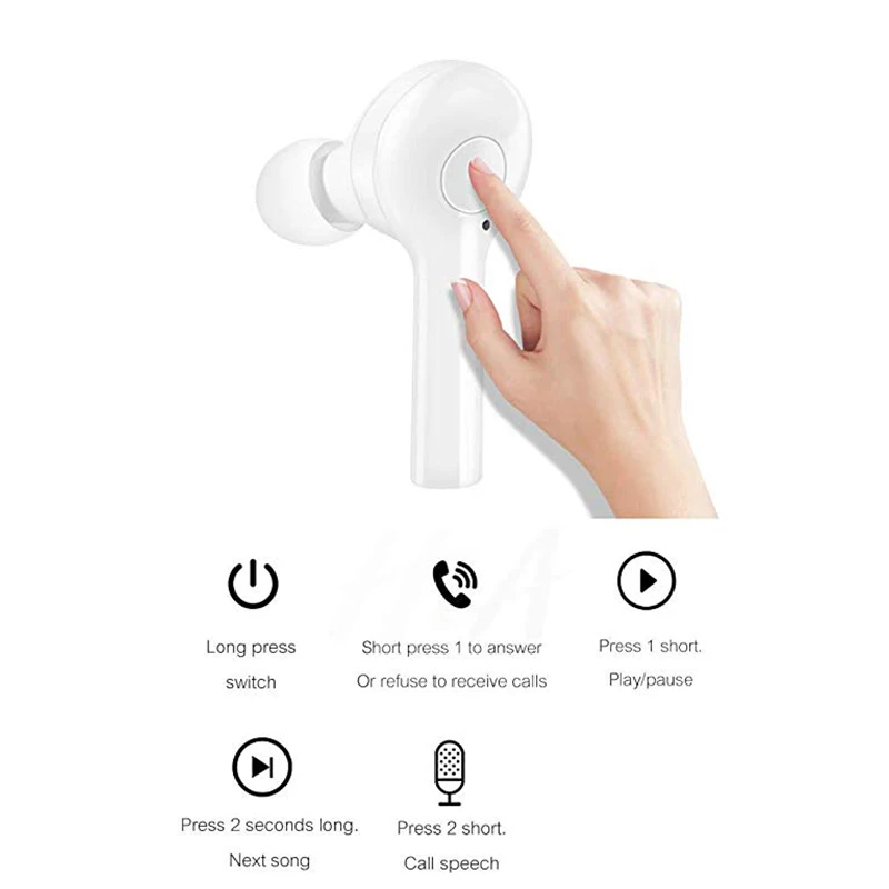 TWS Mini Bluetooth беспроводные наушники-вкладыши True Stereo Sound Super BASS Наушники-вкладыши со