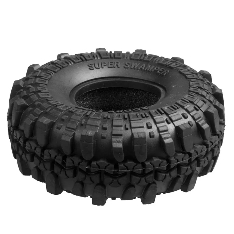 1 комплект 110 мм 1,9 дюймов RC 1/10 резиновые шины для 1:10 RC Рок Гусеничные колеса SCX10 D90 D110 черный