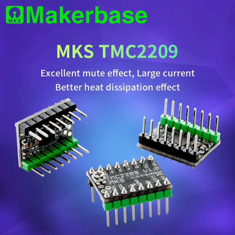 

Драйвер шагового двигателя Makerbase MKS TMC2209 2209 StepStick, детали для 3D-принтера а UART, сверхтихий для SGen_L Gen_L Robin Nano