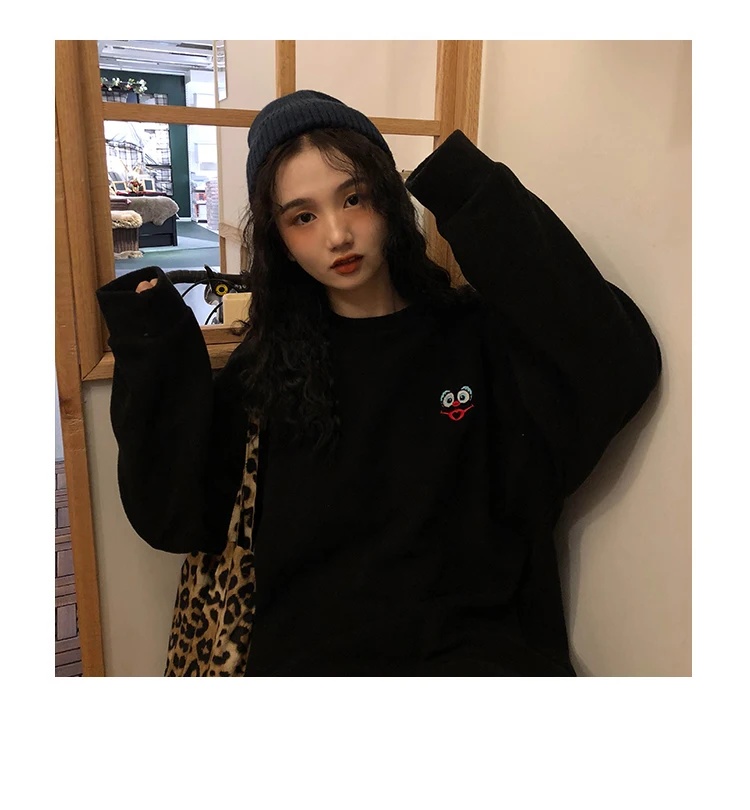 YouGeMan Harajuku женские пуловеры свитшоты осень зима корейский Ulzzang с длинным рукавом мультфильм толстовки женские базовые Топы