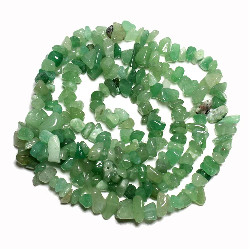 green aventurine Длина 34,5 дюйма натуральный гравий неправильной формы каменные бусины для изготовления ювелирных изделий Кристалл Агаты турмалины DIY браслет ожерелье 5-8 мм - Цвет: green aventurine