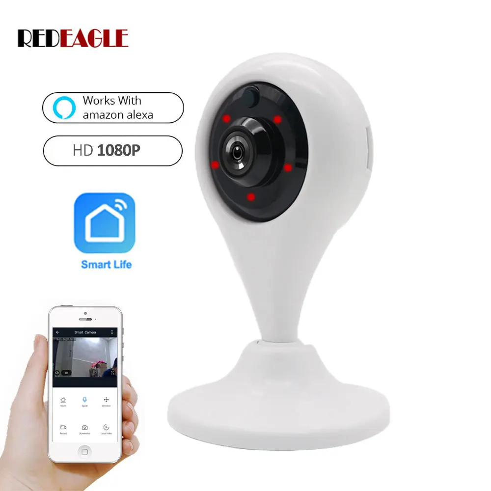 REDEAGLE HD 1080P WiFi камера IP беспроводная камера видеонаблюдения Поддержка Amazon Alexa Echo Show Google Home