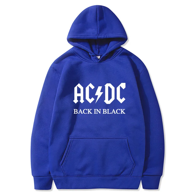 Blue 72 AC DC Толстовка Мужская Хип-Хоп рок-группа ACDC черные толстовки Мужские Женские повседневные уличные куртки с капюшоном весенние зимние топы - Цвет: Blue 72