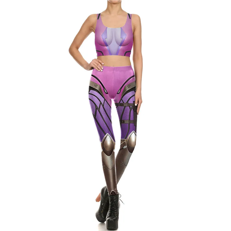 Takerlama OW DVA трассировщик Widowmaker косплей костюм 3D ПРИНТ леггинсы стрейч топ + брюки