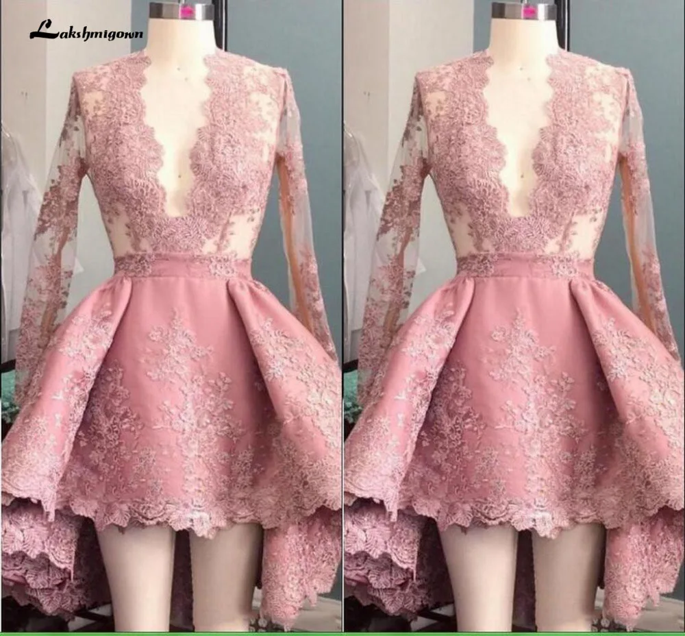 Пыльное розовое вечернее платье короткий халат De Soiree официальное сексуальные