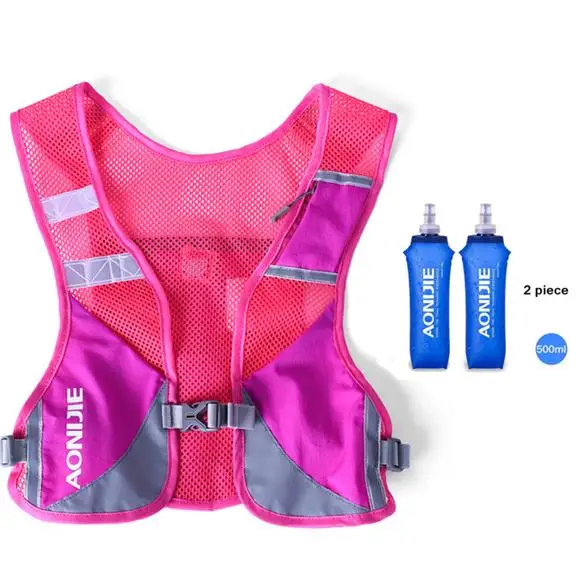 Rose 2x500ml AONIJIE E884 светоотражающий гидратационный рюкзак сумка Жилет Жгут бутылки воды Туризм Кемпинг бег марафон гонки - Цвет: Rose 2x500ml