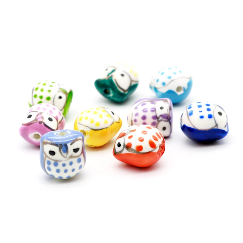 

Новое поступление! 5 шт./лот 14x16 мм, разноцветные керамические бусины, симпатичные красочные бусины в форме совы для подвесок, ювелирных изде...