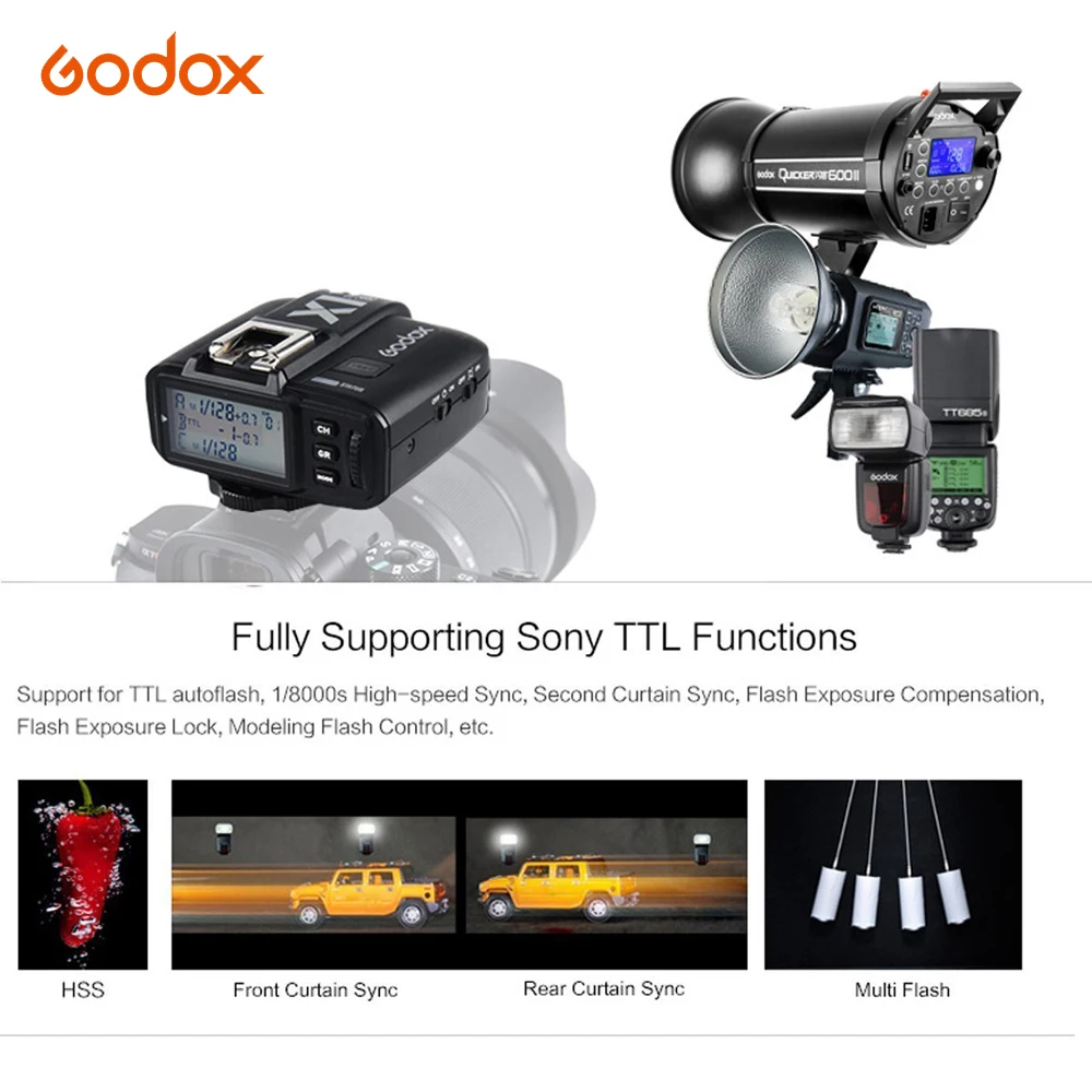 Godox X1t X1 комплект ttl 2 4G беспроводной триггерный передатчик вспышки приемник для