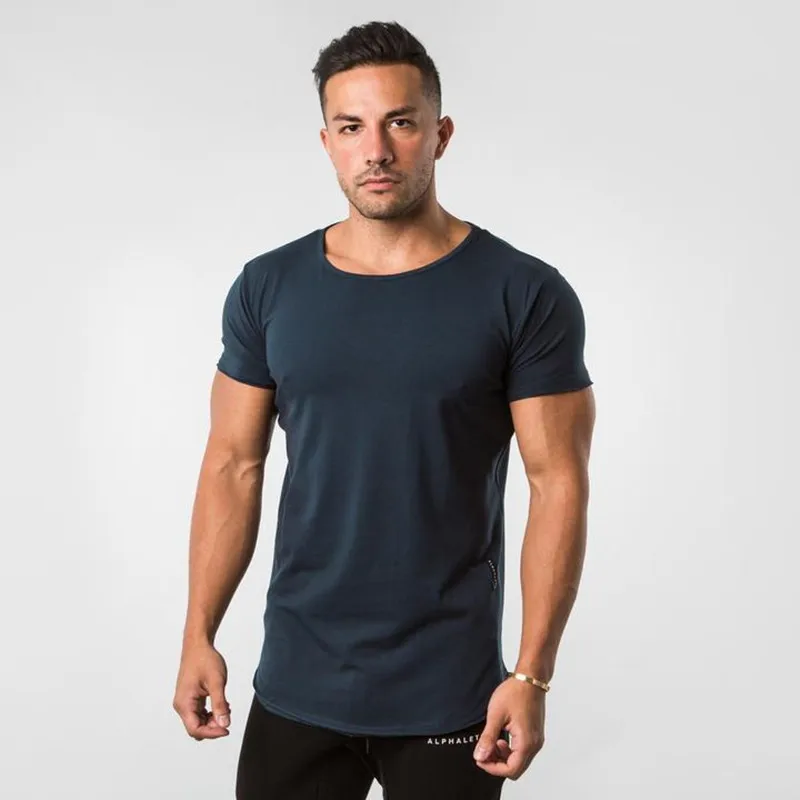 Мужские повседневные футболки ALPHALETE хлопковые спортивные с коротким рукавом и