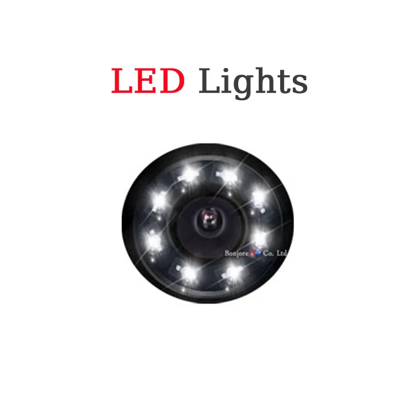 LED Lights Koorinwoo Европейская динамическая траектория номерного знака Рамка парктроник Автомобильная камера заднего вида 2 зонда сигнализация видео Rca система - Название цвета: LED Lights
