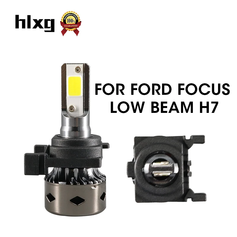 Hlxg 2 шт. мини H7 led canbus лампы отсутствие радиопомех автомобиля Headllight 6000 k для ford focus 12В для ближнего и дальнего света/24 V авто фары