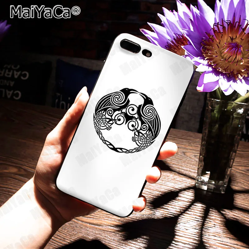 MaiYaCa Викинг один norse Huginn и Muninn птица Забавный чехол для телефона чехол для iphone 11 pro 8 7 66S Plus X 5S SE XS XR XS MAX