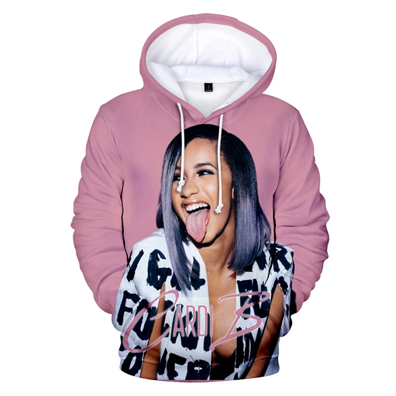 3d толстовки пуловер Забавный Милый Cardi B принт модная Толстовка для мужчин и женщин Толстовка Повседневная с длинным рукавом унисекс 3D толстовки с капюшоном топы