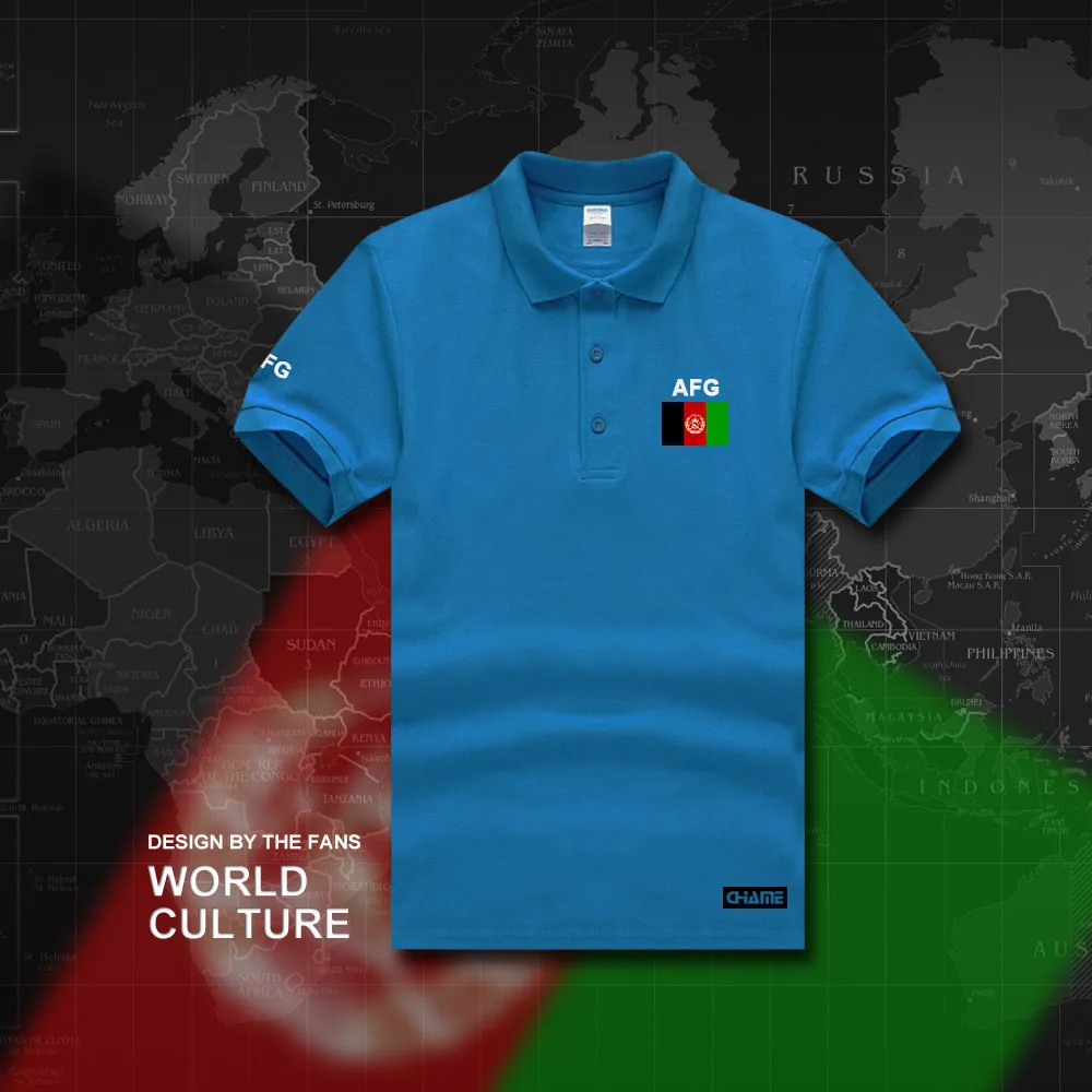 Afghan polo рубашки мужские с коротким рукавом белые бренды напечатаны для страны хлопок национальная команда флаг AFG ислам пашто