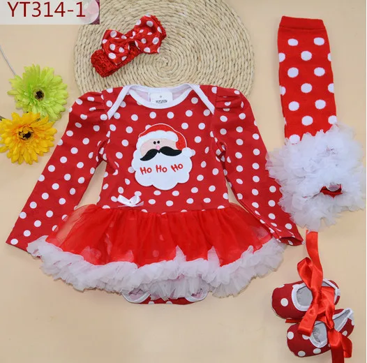 Рождественские Платья для новорожденных комбинезоны с длинными рукавами