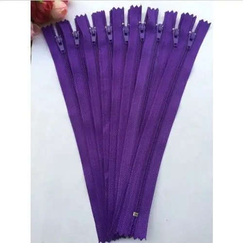 dark purple Новое прибытие утилита 10 шт. пластиковые нейлоновые застежки катушки Швейные Брюки молнии 9 дюймов 23 см DIY аксессуары для швейной одежды - Цвет: dark purple