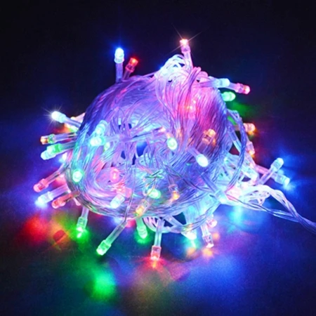 RGB AC110V-220V, Рождественский светодиодный светильник, наружная Водонепроницаемая гирлянда, 10 м/20 м/30 м/50 м/100 м, светодиодный светильник для праздника, свадьбы, Нового года, сада - Испускаемый цвет: RGB