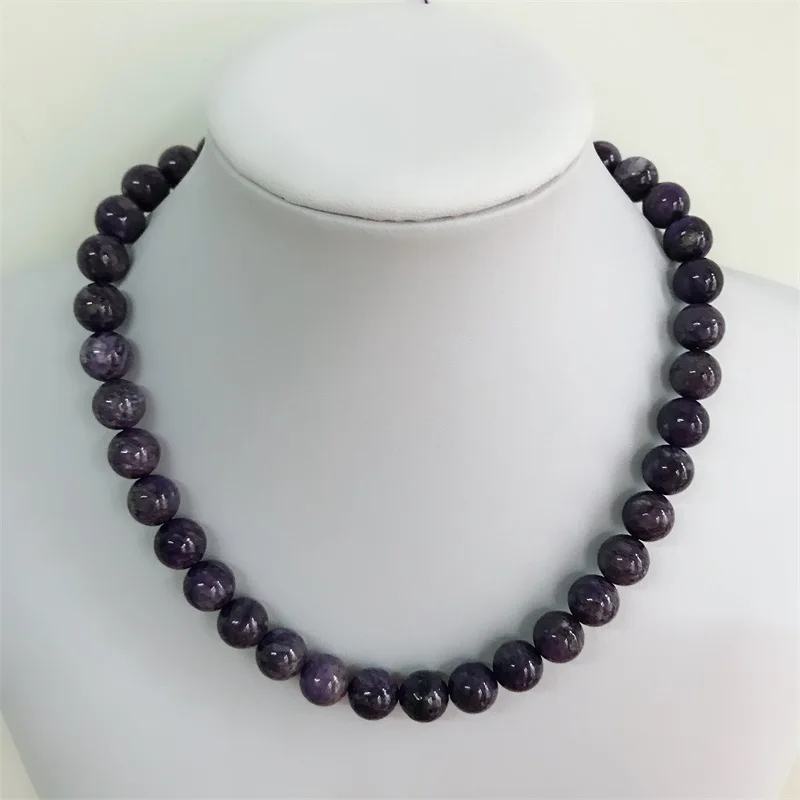 Подлинная Неокрашенная Charoite ожерелья натуральный Chaorite ювелирные изделия ручной