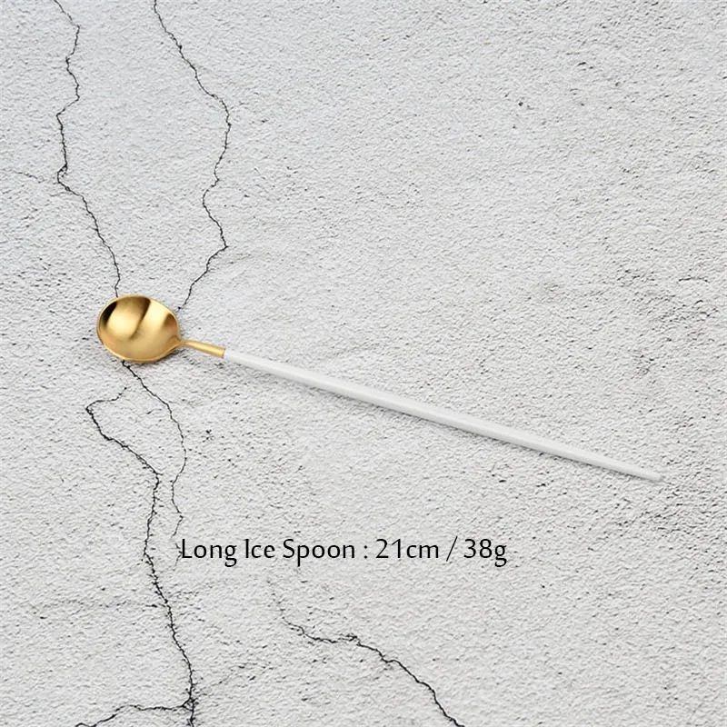 JASHII набор посуды из нержавеющей стали белый с золотым ножом вилка для торта