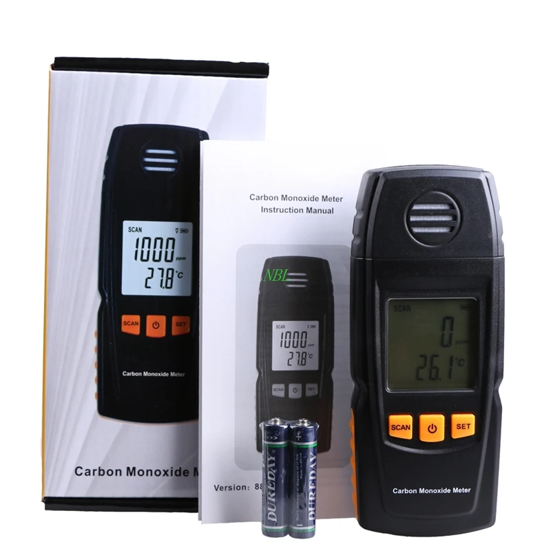 Ручной Измеритель угарного газа CO детектор Анализатор 0 1000ppm LCD Цифровой тестер