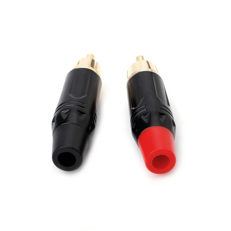 1 пара 5.5 мм RCA разъем мужской Золотое покрытие Звуковой адаптер черный красный