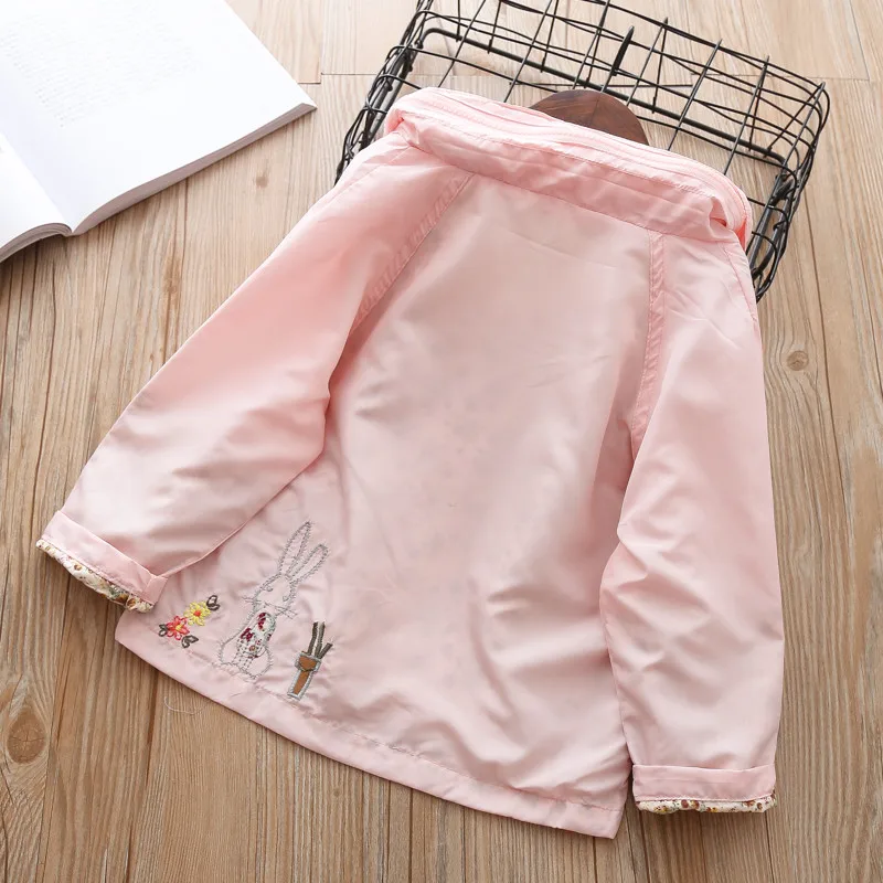 Baby Girl hoodies infant jackets coat for Girls Cartoon rabbit Spring Autumn outerwear Children's Coat Kids Trench coats 1-6year | Детская