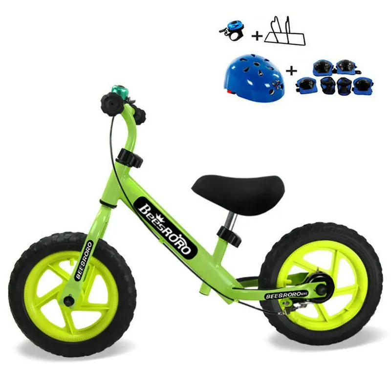 

Высококачественный 12-дюймовый детский велосипед с ручным тормозом, стальная рама и твердые колеса из ЭВА, без педали, велосипед с защитным с...