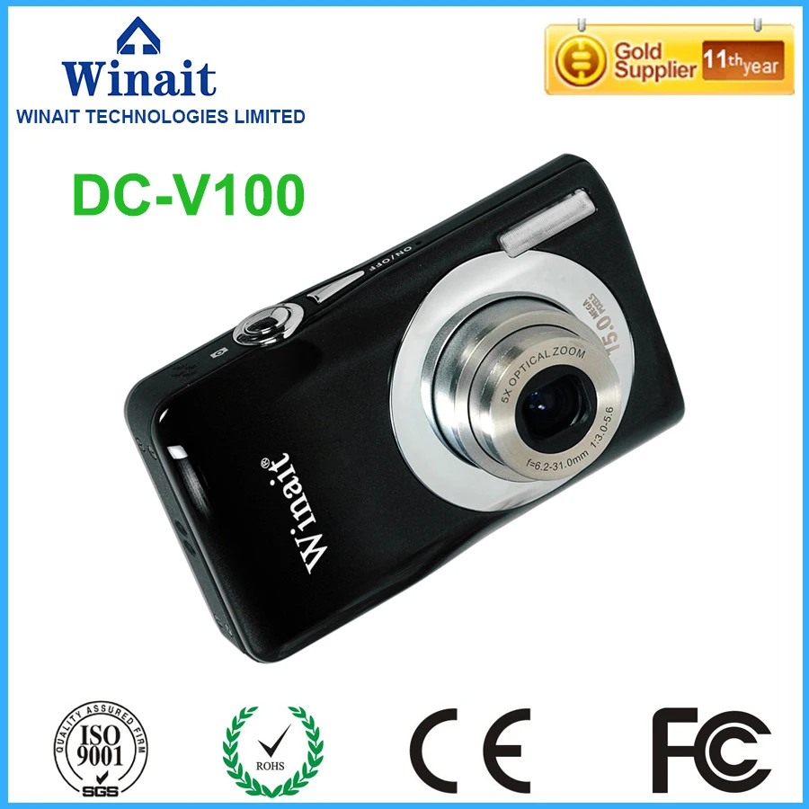 Хорошая продажа 5x оптический зум 15mp цифровая компактная камера DC V100