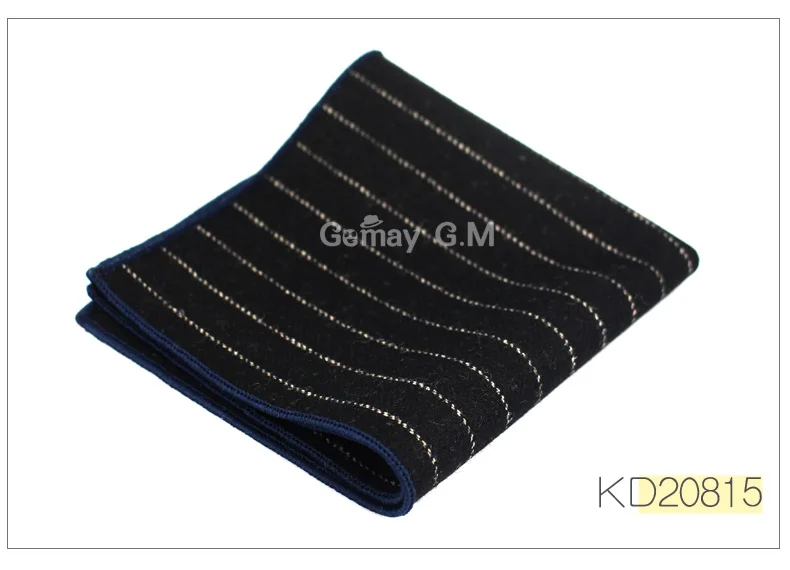 KD20815 Модный шерстяной носовой платок для мужчин, костюм, Одноцветный Карманный квадратный бизнес платок, классический дизайн, полосатый носовой платок, плед, карман, полотенце - Цвет: KD20815
