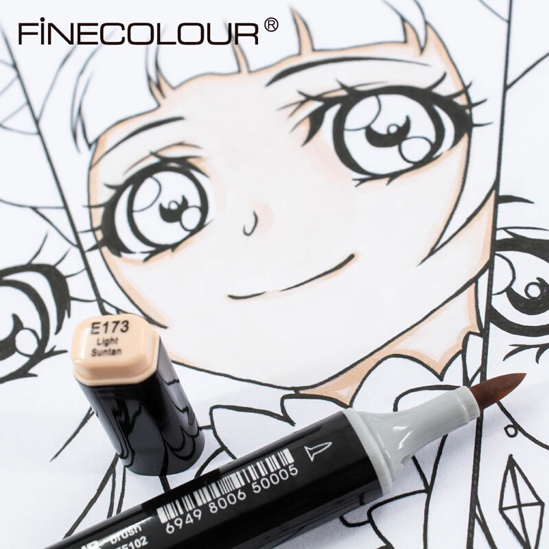 Finecolour 1 шт. EF102 эластичные двухсторонние дизайнерские профессиональные маркеры