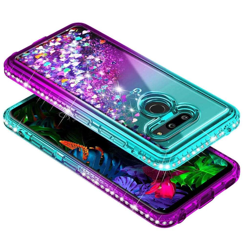 Для LG G8 чехол thinq прекрасный зыбучий песок Блестящий Алмазный жесткий прозрачный