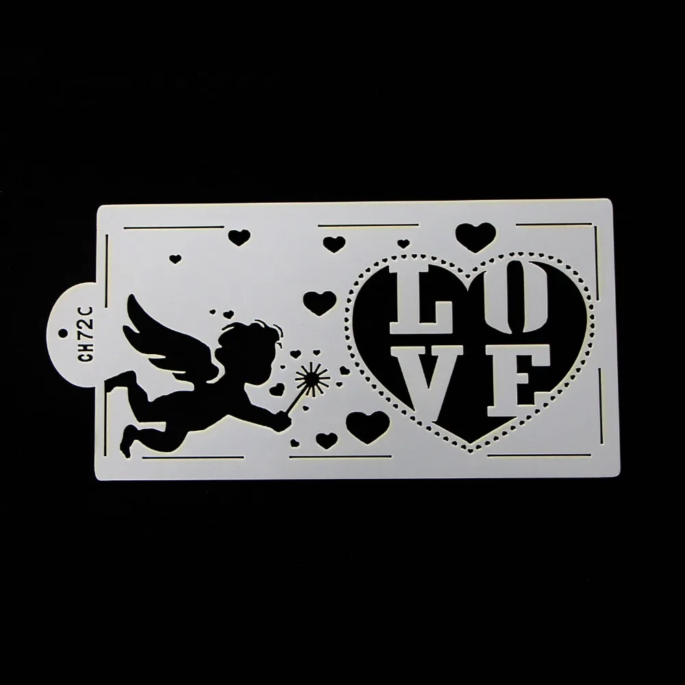 4 шт. полупрозрачный дизайн пластмассовый трафарет для торта влюбленных и