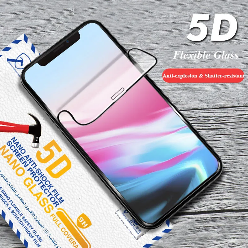 5D гибкое стекло для iPhone Xs Max Xr Защитная пленка экрана с полным покрытием HD
