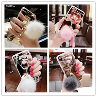 for iphone 13 12 11 pro max luxury hairball tassel pendant soft bling mirror phone case for iphone 6 6s plus 7 8 plus x xs max x